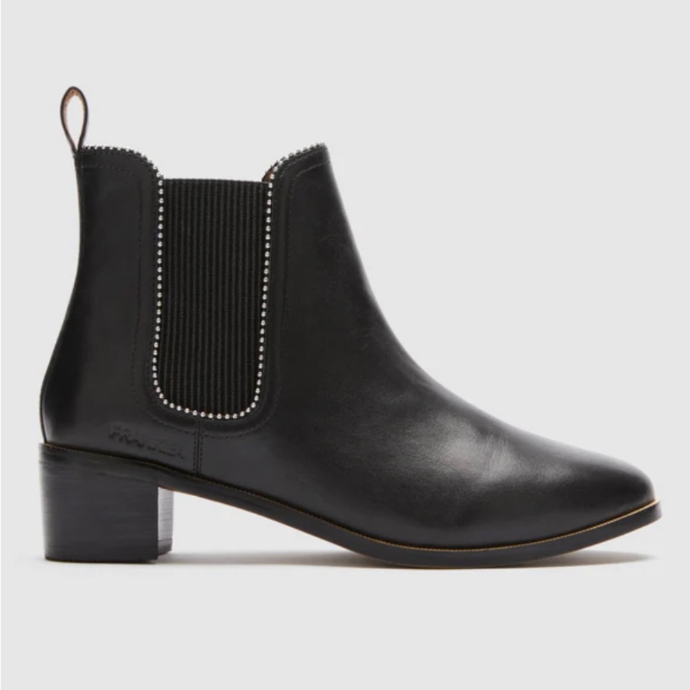 Frankie4 Rach11 Black Mid Heel Boots, Size 8